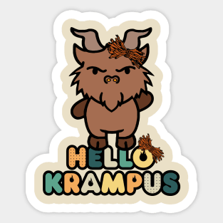 Hello Krampus Christmas Sticker